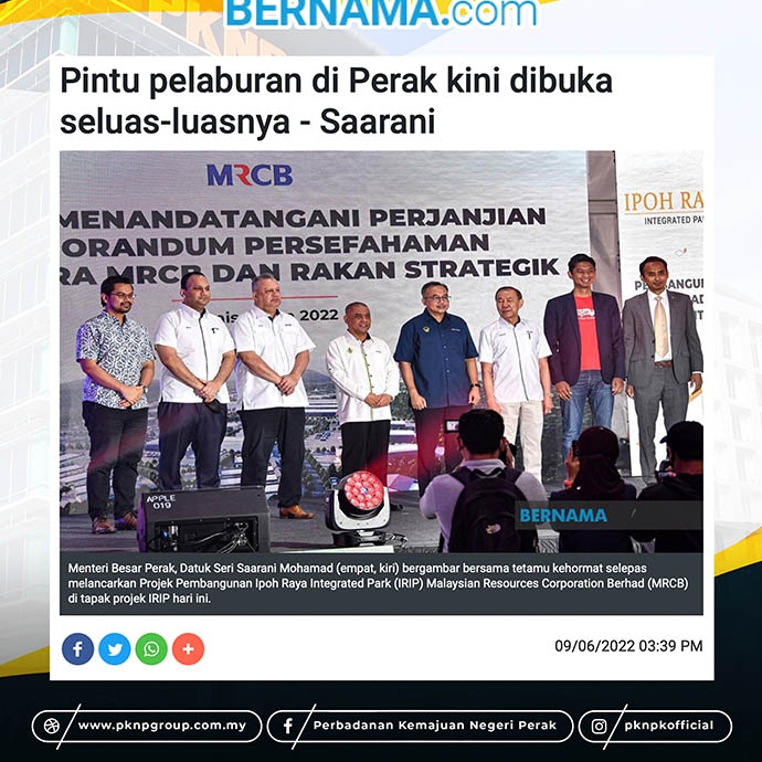 BERNAMA : PINTU PELABURAN DI PERAK KINI DIBUKA SELUAS-LUASNYA